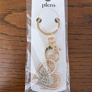 Gold and Silver Heart Keychain/bag charm